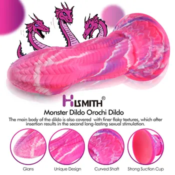 26CM Flexible Snake Dildo with Strong Suction Cup Adult Sex Toy for Women Rose Penis Drop Shipping Tentacle Silicone Dildo 6