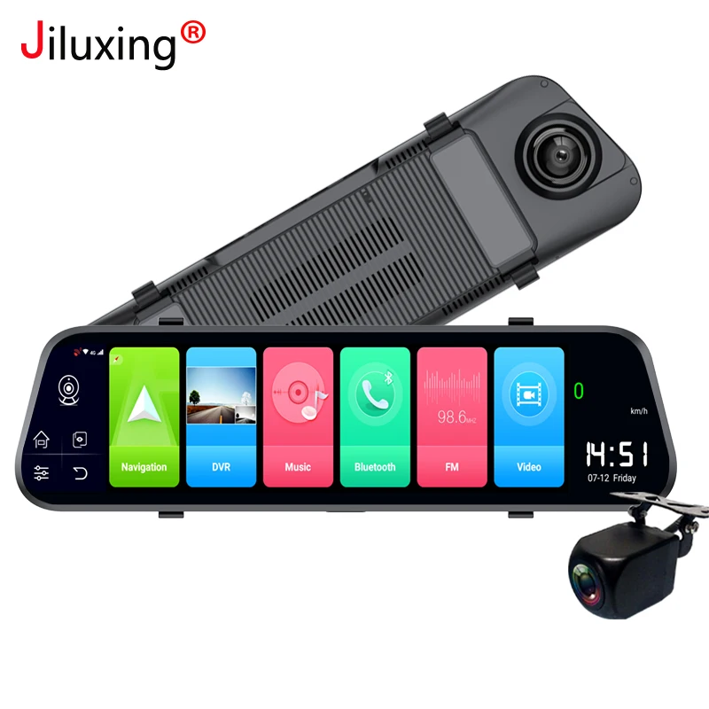 

Jiluxing 10" 4G Android 8.1 dash cam RAM 2G ROM 16G GPS Navigation car dvr mirror camera ADAS video recorder WIFI Bluetooth