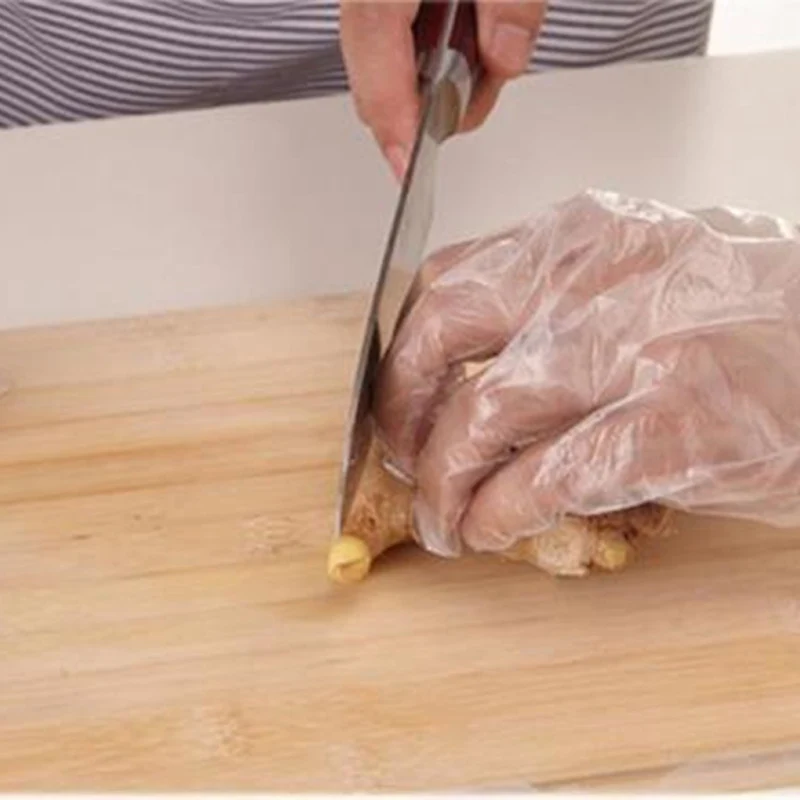 100pcs Plastic Disposable Gloves Transparent Eco-friendly Gloves for Kitchen Catering Hygiene Restaurant BBQ Fruit Supplies