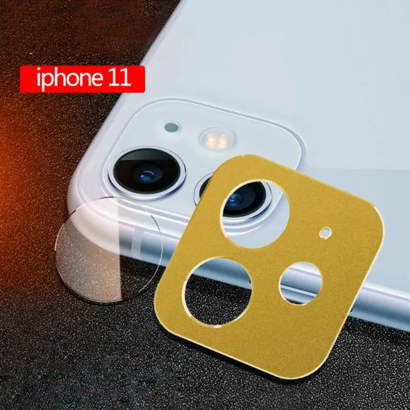 2 в 1 Защитное стекло для камеры iPhone 11 Pro Ma карта памяти - Цвет: Золотой