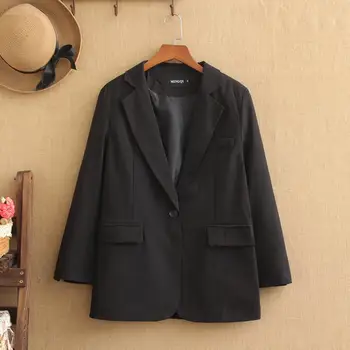 

Plus-size suit fashion business suit spring and fall suit jacket for 220-pound obese women at work one-button suit jacket