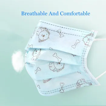 

50 Pcs Medical Child Surgical Masks Cute Cartoon Dog Anti-Dust Disposable Mask 3 Ply Earloop Kids Anti-Flu Medical Face Masks