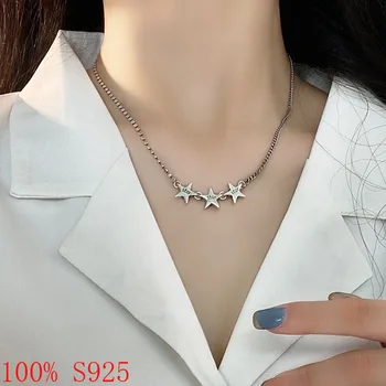 

100% S925 Star Necklace for women Korean version clavicle chain simple Pentagram Star Jewelry Necklace summer wholesale hot