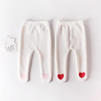 

Winter Warm Newborn Footed Pants Lovely Korean Baby Clothes Heart-shaped Plush Bottomed Trousers Baby Girl All Over PP Pantyhose
