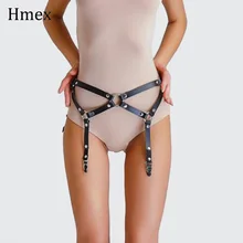 Сексуальный жгут Харадзюку, кожаные подвязки, ремни в стиле панк, готика, БДСМ, нижнее белье, эротические подтяжки, связывание, пояс, ремень для ног