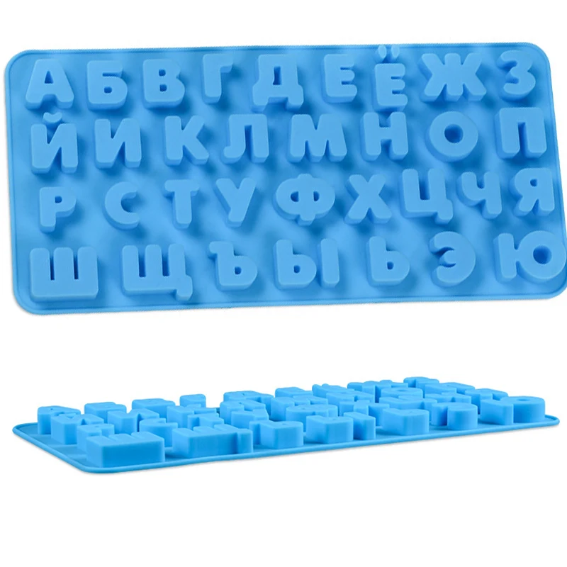 

Hot 1PC Russian Alphabet Silicone Mold Letters Chocolate Mold 3d Cake Decorating Tools Tray Fondant Jelly Cookies Baking Mould