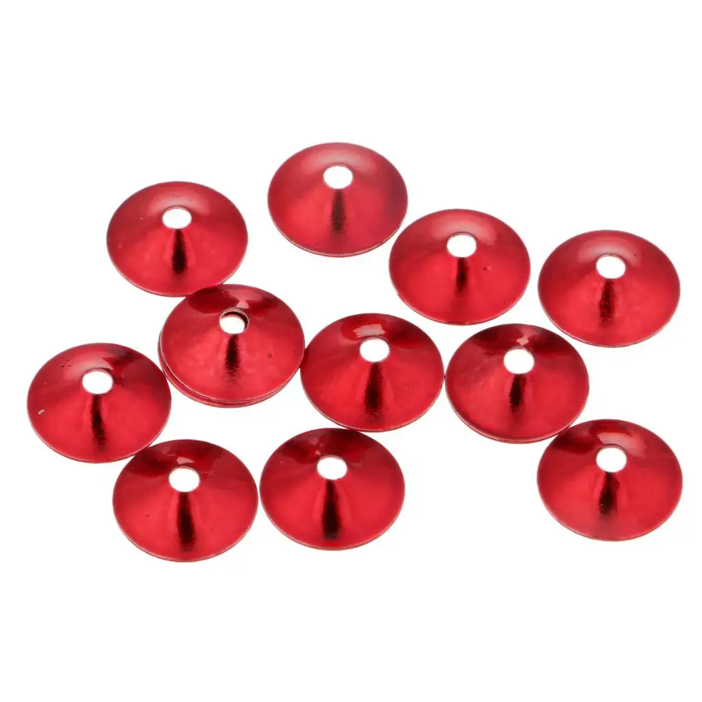 12pcs Fly Tying Materials Fishing Head Tube Flies Colourful Cones Turbo Disc