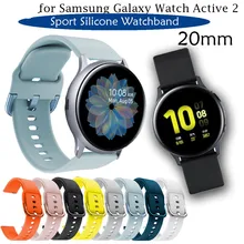 Силиконовый ремешок для спортивных часов для samsung Galaxy watch active 2 44 мм 40 мм, сменный ремешок для умных часов, ремешок