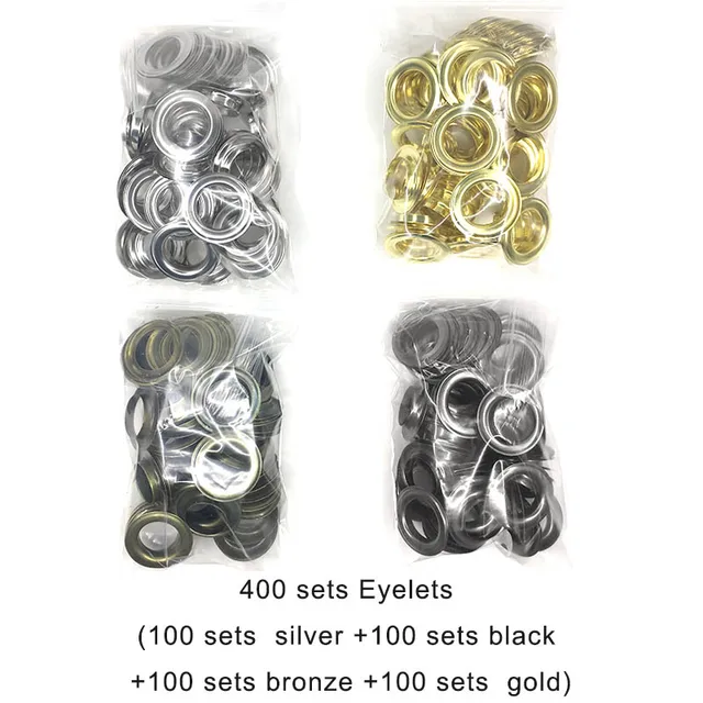 (14mm17mm20mm)50 sets Eyelet Buttons and Installation Tools  Shower curtain holes Rivets Hole Metal Eyelets DIY Tablecloth holes 400 sets eylets