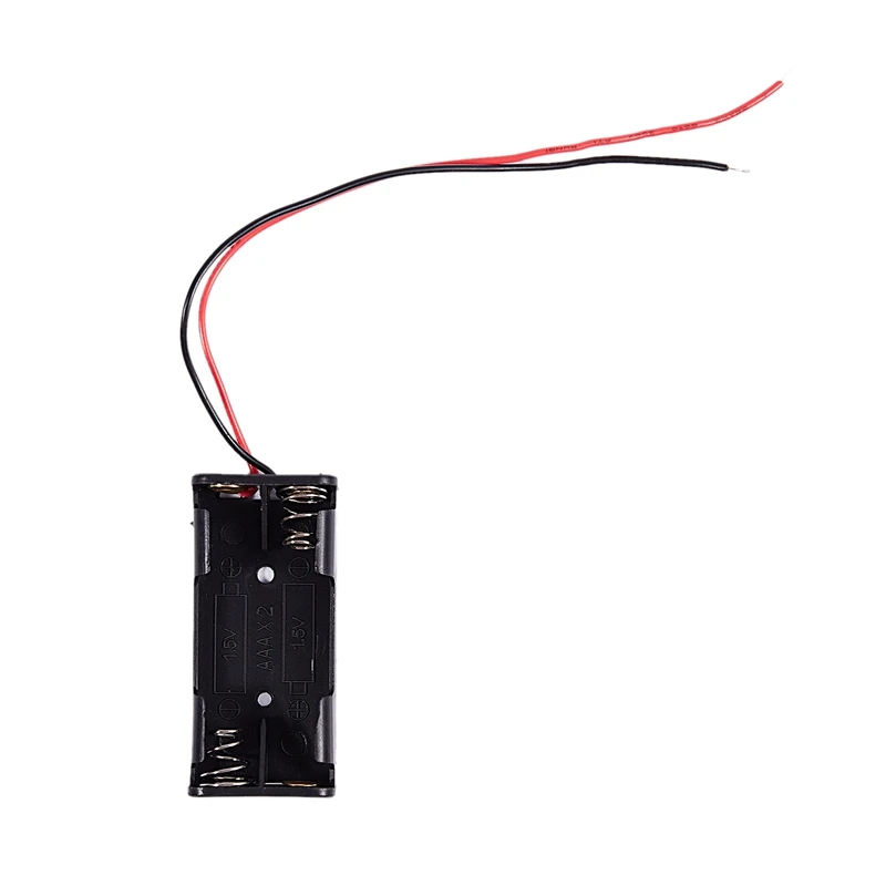 

7Pcs Black Red 2-Wire Cable Connectors 2x AAA Battery Box Case Holder