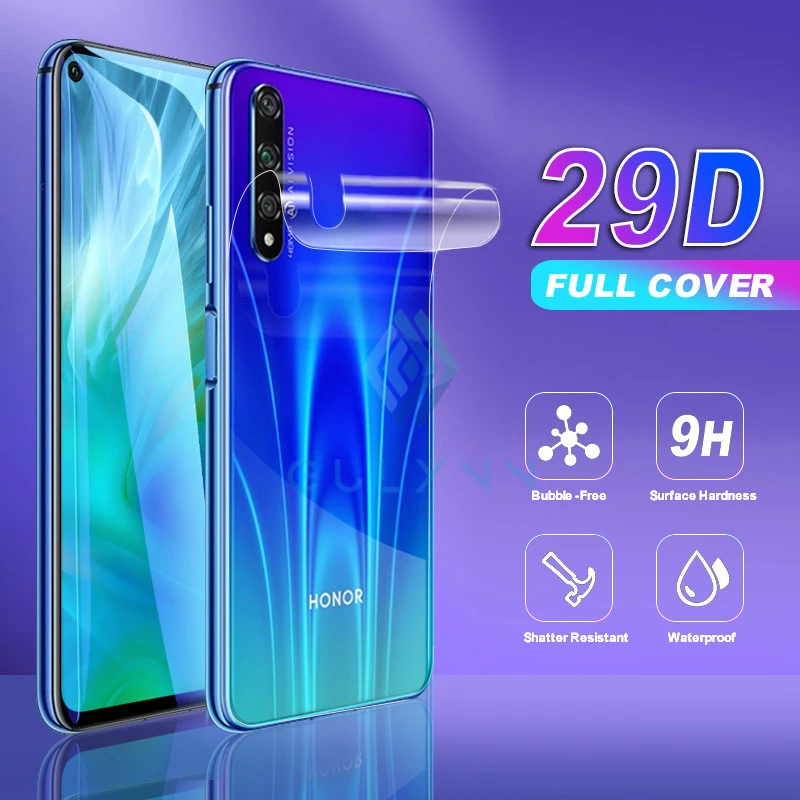 Изогнутая Гидрогелевая пленка 29D для задней панели Huawei Nova 5 5T 6 5i P 7 7SE Smart Plus Z