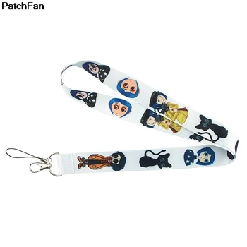 

20pcs/lot Patchfan cartoon horror movie keychain lanyard webbing strap fabric id badge holders necklace accessory A2621