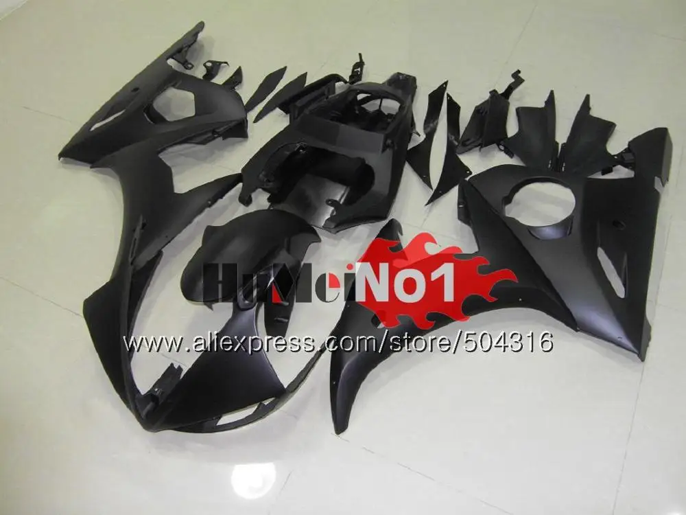 Корпус для YAMAHA YZF600 YZF R6 600CC YZF 600 R 6 CC 5MC. 13 YZF-600 YZF-R6 2003 2004 2005 YZFR6 03 04 05 синие белые обтекатели - Цвет: No. 12 Flat black