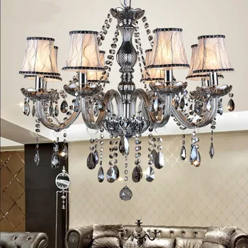 

Chandeliers Lustres De Teto Ceiling Chandelier Led Crystal K9 Crystal New Modern for Kitchen Room Living Room Bedroom Gray Color