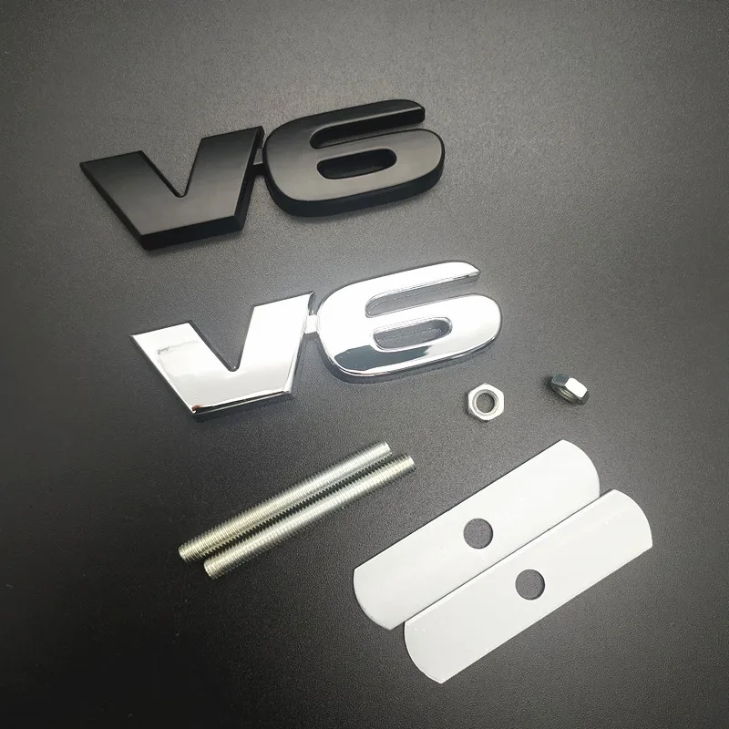 

3D Chrome Metal Zinc V6 Trunk Mark Logo Refitting Car-styling Badge Sticker for VW CC Passat Magotan Touran Golf Polo Bora
