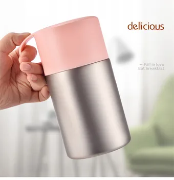 

600ml Large Capacity 18/8 Stainless steel Lunch Box Portable Office&Family Food Soup Vacuum Braised Pot Insulated Thermos Cup