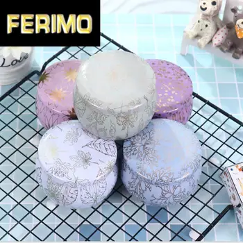 

New Creative Candy Tin Box Flat Round Little Gift Box Personality Flower Tea Pot Handmade Soap Candle Jar Packaging Case