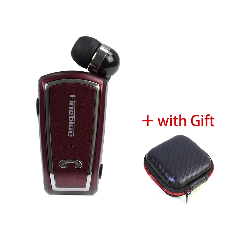 Красный FINEBLUE F-V3 Bluetooth наушники беспроводные наушники гарнитура с микрофоном Звонки напоминают о цифрах носить пульт на прищепке для телефона - Цвет: Красный