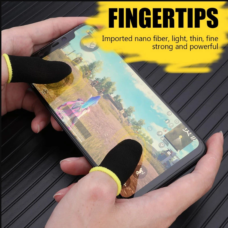 BESPORTBLE 10Pcs Gaming Finger Sleeve Touchscreen Finger Cover Elastic Mobile Game Controller Finger Cot Anti Sweat Breathable Grey