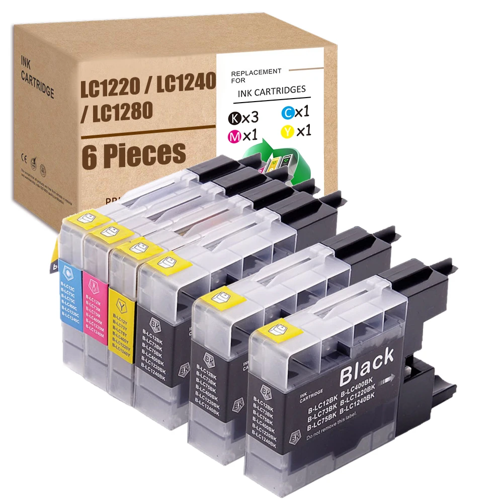 For Brother Ink Cartridge LC1280 LC1240 Printer Ink LC1220 for MFC-J280W J430W J435W J5910DW J625DW J6510DW J6910DW DCP-J725DW