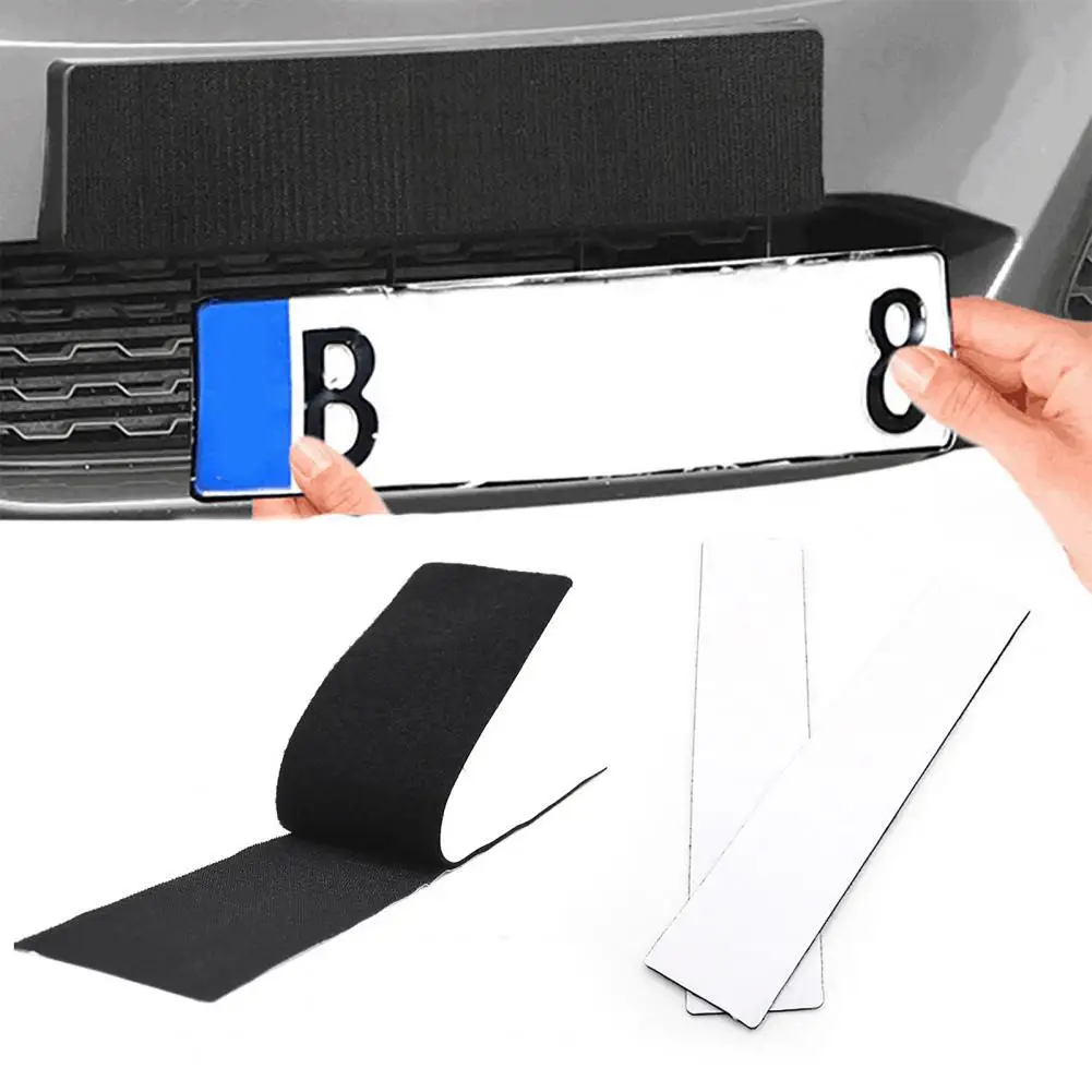 4Pcs/Set Car License Plate Velcro Fixed Sticker Frameless License Plate