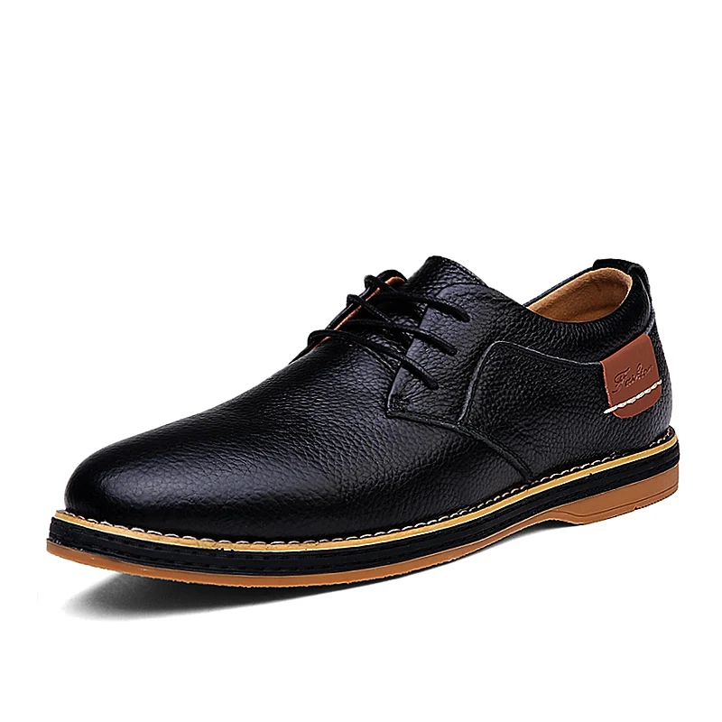 Повседневная мужская кожаная обувь; модные новые кожаные кроссовки; обувь для отдыха с низким берцем; мужская деловая обувь; цвет черный, синий, коричневый; большие Size39-48