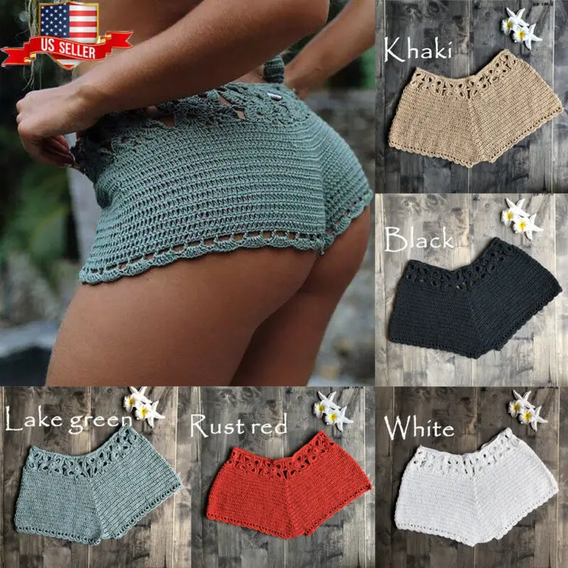 

Womens Summer Mini Knit Ladies Casual Shorts Holiday New Quick Dry Short Pants Trousers High Waist Short Lady's Women