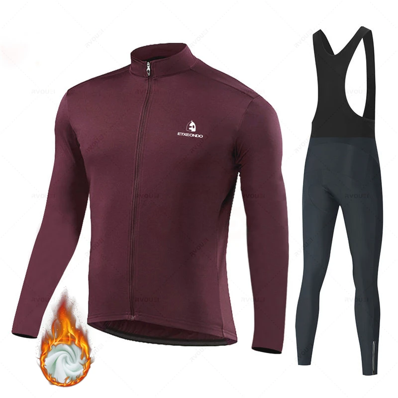 Etxeondo Wielertrui Team Bike Winter Thermische Fleece Lange Mouwen Set Ropa Ciclismo Fiets Triathlon Fietsen Set Bicycle