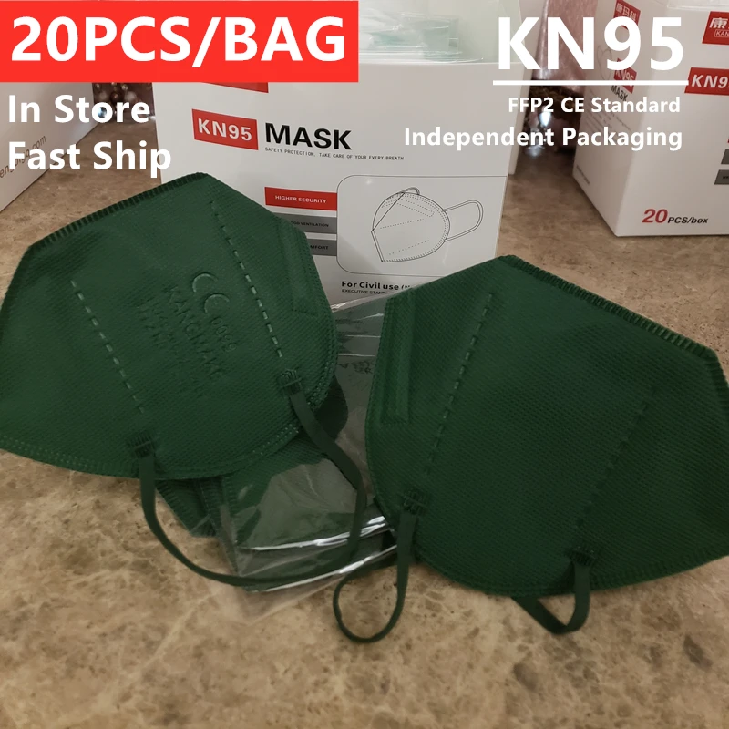 

KANGMAKE Army Green Independent KN95 Face Masks Mascarillas De Fpp2 Ffp2 Homologada Colores Surtidos Mondkapje Ffp2mask Ce Ffpp2