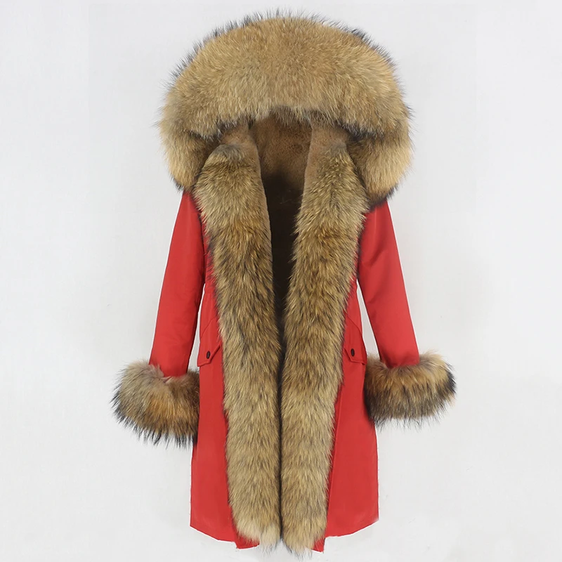 OFTBUY X-long Parka Waterproof Outerwear Real Fur Coat Winter Jacket Women Natural Fox Fur Hood Luxury Outerwear Detachable New