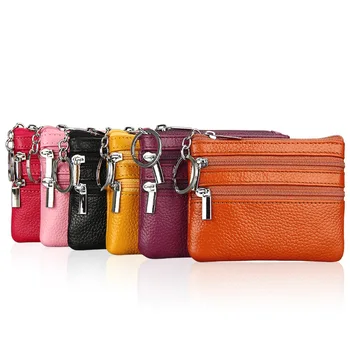 

Women Mini ID Card Holders Slim Bank Card Case Organizer Wallets Short Coin Zipper Purse Card Holders Solid Color Mini Money Bag