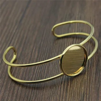 

WYSIWYG 5 Colors Fit 20mm Glass Cabochon High Quality Copper Material Bangle Base Setting Blank For Jewelry Making