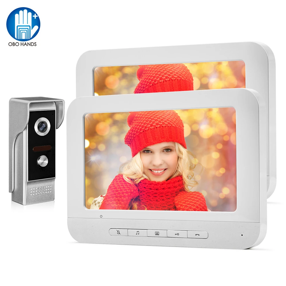 

7inch Color Video Intercom System Video Doorbell Camera Doorphone 700TVL Waterproof Outdoor IR Night Vision 100 Meter for Home