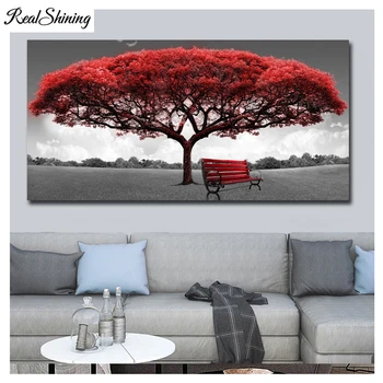 

large diy diamond painting full square/round drill diamond embroidery red money tree and chair 5d cross stitch needlework FS7200