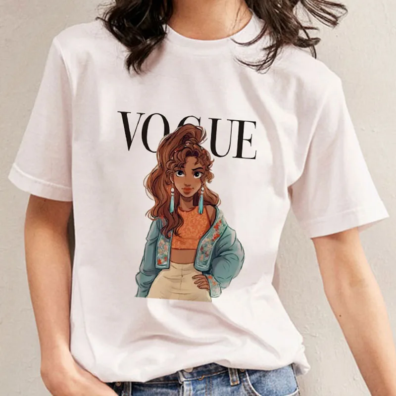Женская футболка с коротким рукавом Повседневная летняя принтом Харадзюку Vogue