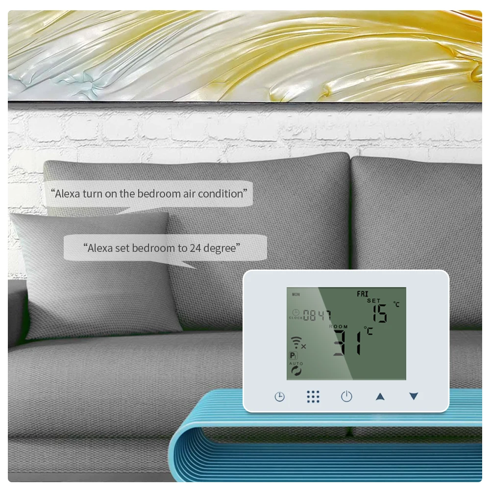 

Digital Thermostat Touch Screen Heating Smart Temperature Controller WiFi & RF Wireless temperature Meter Electronic thermometer