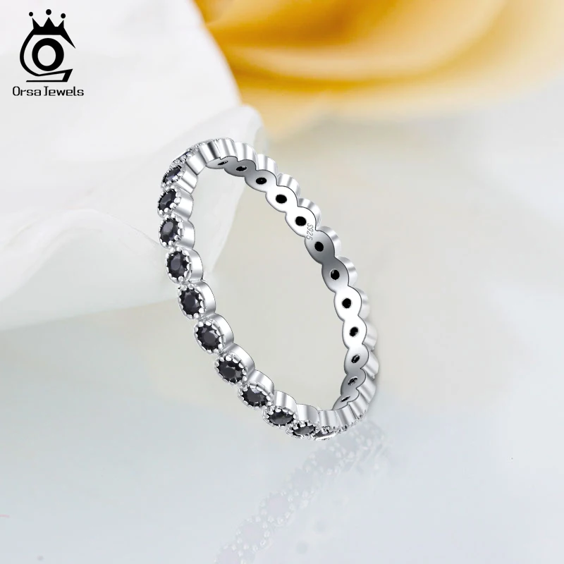 ORSA JEWELS цельное 925 пробы Серебряное кольцо полностью покрытое цирконием женские