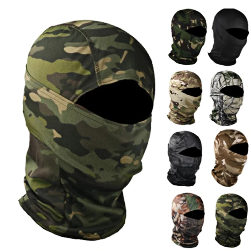 Tactical Camouflage Balaclava Full Face Mask CS Wargame Army Hunting Cycling Sports Helmet Liner  Military Multicam CP Scarf# 1