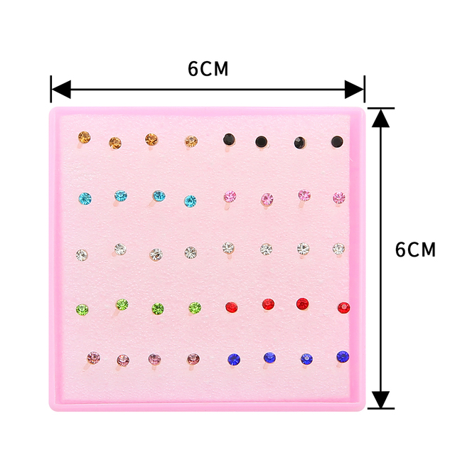 Multi-style Colorful Animal Heart Star Moon Geometric Crystal plastic Stud Earring Set For Women Girls Jewelry Gifts