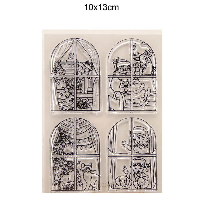 Windows Christmas Clear Stamps