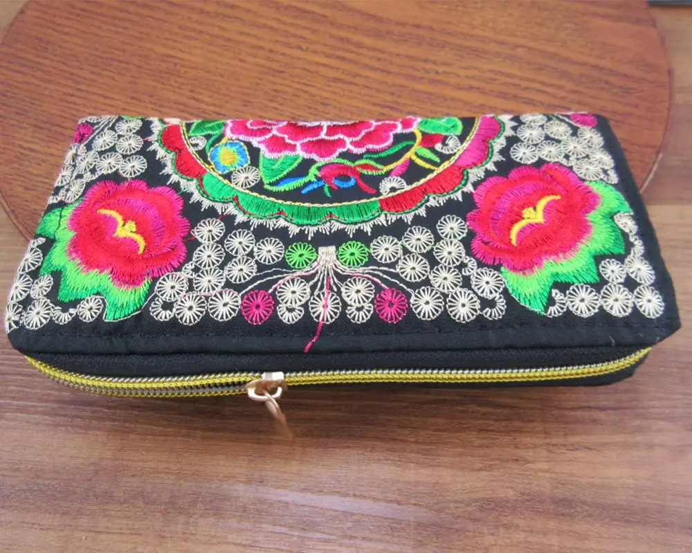 Винтажный этнический кошелек Hmong Thai сумка для карт Хобо Хиппи Этническая Сумочка