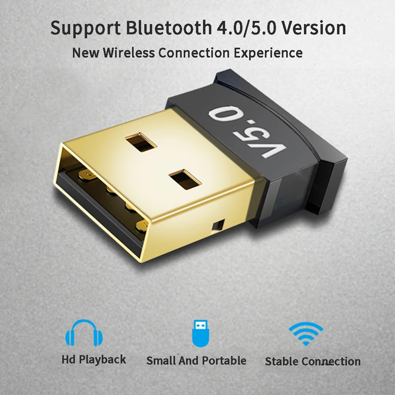 Bluetooth Adapter Nano USB Bluetooth 5.0 Dongle Wireless Audio Stick Receiver For PC Windows 10 8 7
