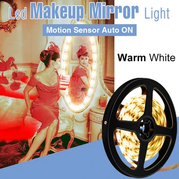 

CanLing PIR Night Light Bathroom Mirror Lamp LED Motion Sensor Smart Vanity Makeup Mirror Lights USB 5V Dressing Table Lighting