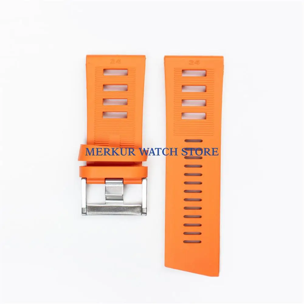 

Diver Watch Rubber waffle Band Strap Mens Watch Parts Repair Tools Blue Orange Black 20mm 22mm 24mm Free Buckle