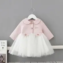 Детские платья для девочек; коллекция года; сезон весна-осень; детское платье с длинными рукавами высококачественное детское платье Милая одежда принцессы От 1 до 4 лет