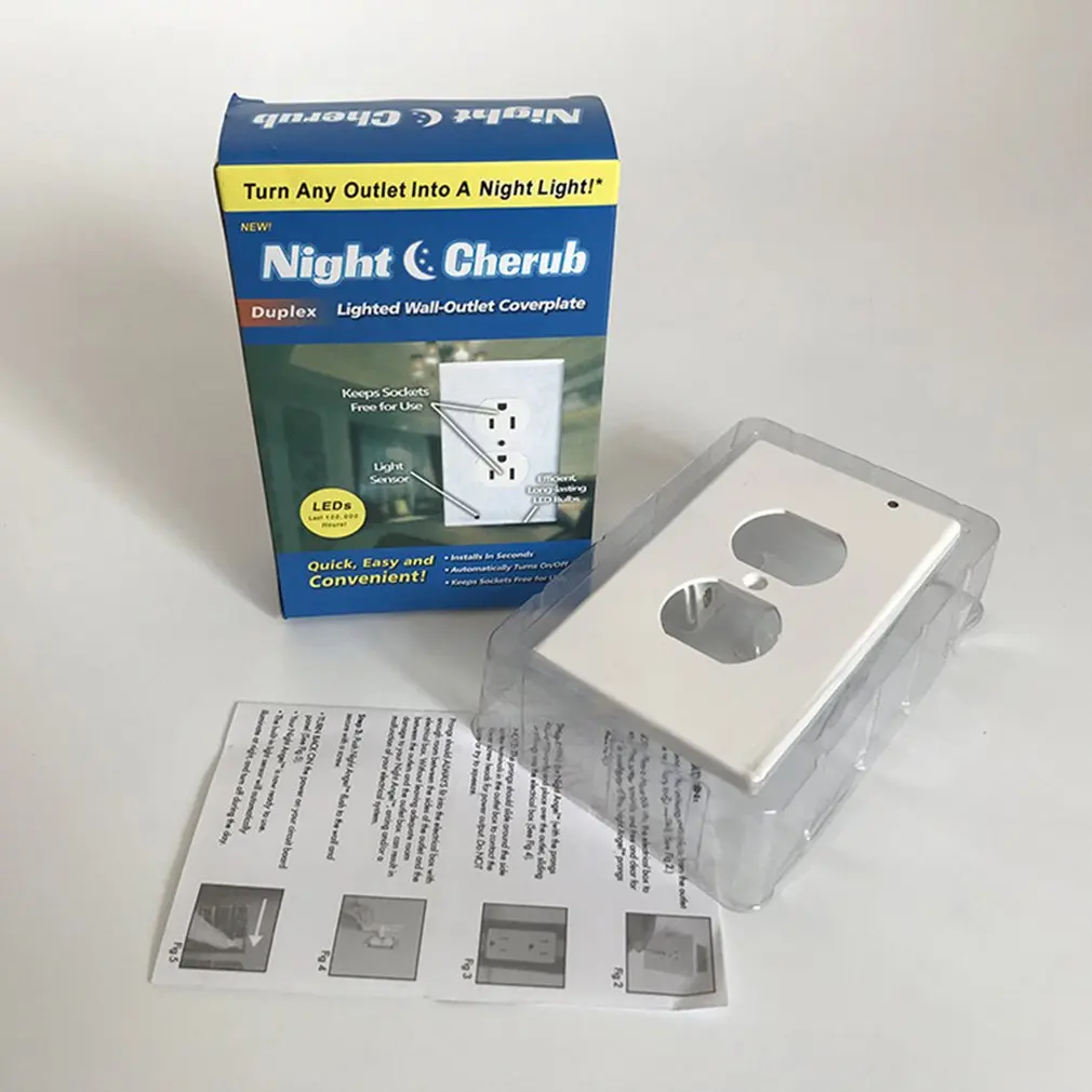 

LED sensor light switch panel opp bag Night light angel switch LED lamp sensor