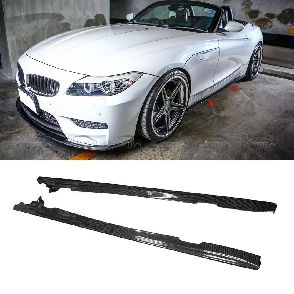 Olotdi Carbon Fiber Side Skirt Extension Body Kits Bumper For Bmw E Z4 09 15 Auto Tuning Car Accessories Style Skirt Styling Accessoriesstyling Car Aliexpress