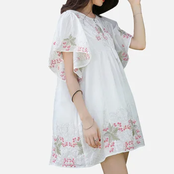

Jastie Boho Loose Embroidery Mini Dress O Neck Short Sleeve Vintage Vestidos 2020 Summer Beach Casual Chic Short Women Dresses