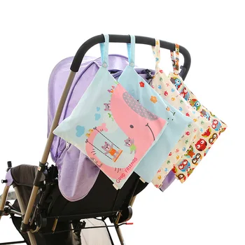 

2019 New Baby Waterproof Diaper Bag With Zipper Travel Stroller Accessories Reusable Wet Dry Nappy Bag