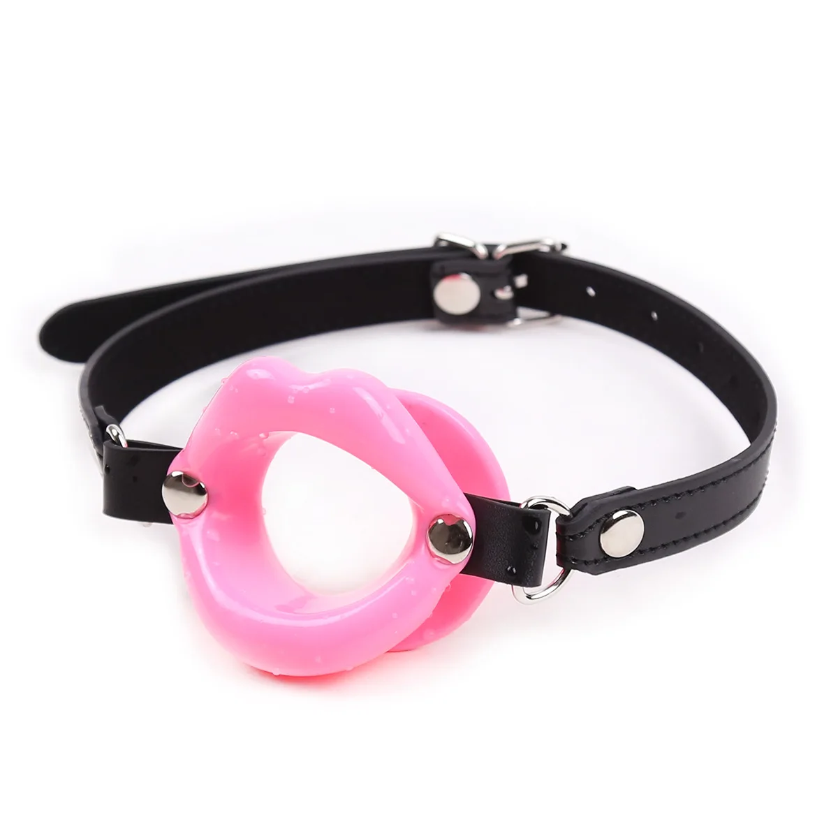 PU Leather Silicone Mouth Ball BDSM Bondage Lips Ring Open Gag Ball Adult Slave Erotic